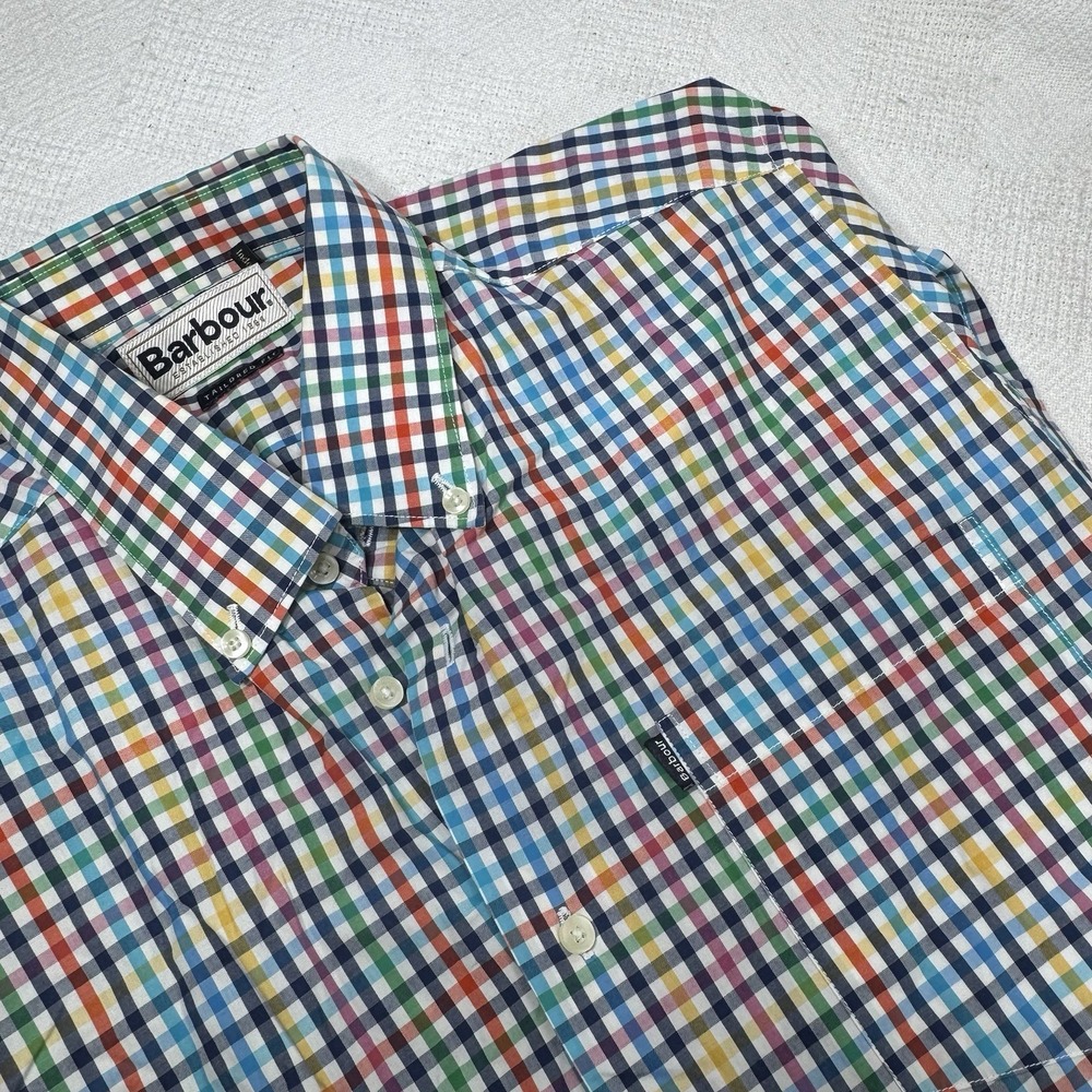 BARBOUR TAILORED Regular‎ FIT Checkered Mens Shirt size S Long Sleeve